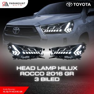 Headlamp Toyota Hilux Revo Rocco GR 3 Non RGB Biled Projector LED DRL Sequential Plug & Play