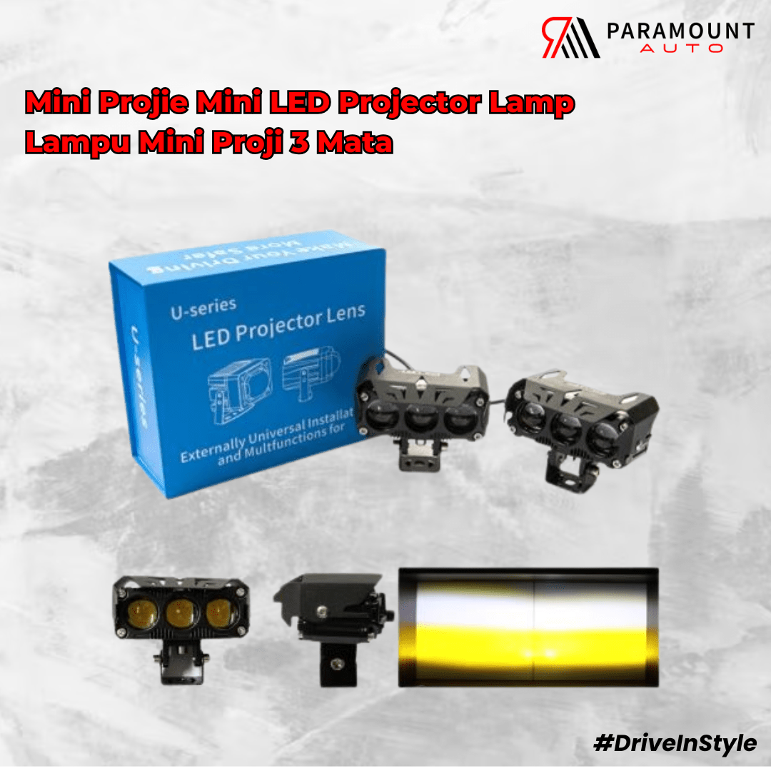 Mini Projie Mini LED Projector Lamp Lampu Mini Proji 3 Mata Mobil - Image 2