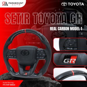 Paramount Auto Setir Toyota Black Paint Carbon Glossy Steering Wheel Sport Premium OEM - Real Carbon, Model 1
